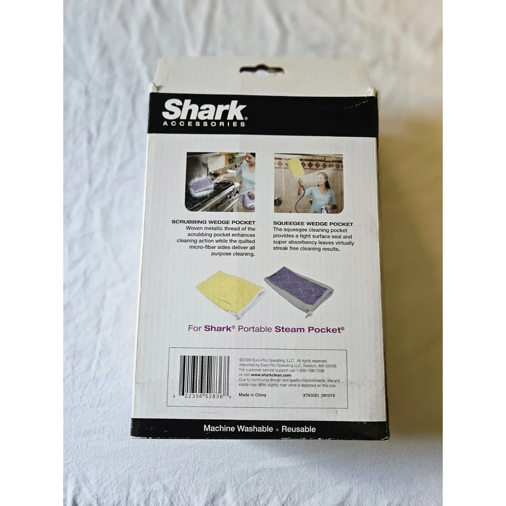 Shark Portable Steam‎ Pocket Deluxe Replacement Cleaning Pockets 2 Pack NEW
